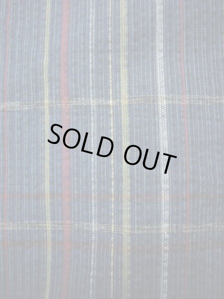 画像6: J1001X Mint  紬 女性用着物  麻 深い  青, チェック柄 【中古】 【USED】 【リサイクル】 ★★★★☆ (6)