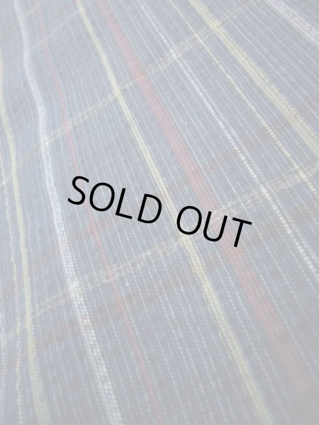 画像8: J1001X Mint  紬 女性用着物  麻 深い  青, チェック柄 【中古】 【USED】 【リサイクル】 ★★★★☆ (8)