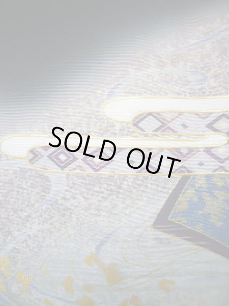 画像12: J1007F  留袖 女性用着物 比翼 シルク(正絹)   黒, 流水 【中古】 【USED】 【リサイクル】 ★★★☆☆ (12)