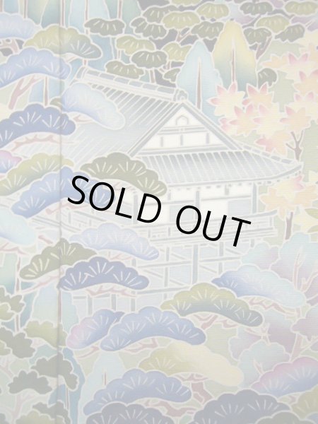 画像12: J1007I Mint  留袖 女性用着物 比翼(地紋) シルク(正絹)   黒, 花 【中古】 【USED】 【リサイクル】 ★★★★☆ (12)