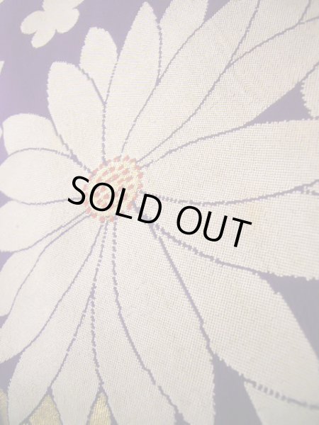 画像11: J1007L  訪問着 女性用着物  シルク(正絹) 深い  紫, 花 【中古】 【USED】 【リサイクル】 ★☆☆☆☆ (11)