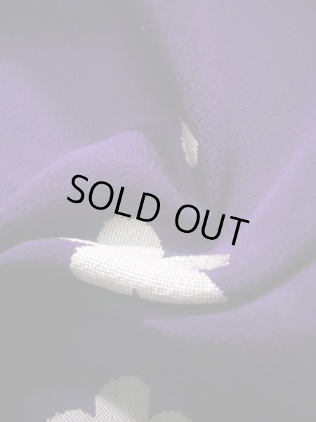 画像13: J1007L  訪問着 女性用着物  シルク(正絹) 深い  紫, 花 【中古】 【USED】 【リサイクル】 ★☆☆☆☆ (13)