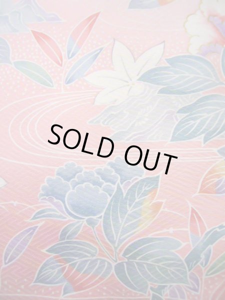 画像17: J1007P  訪問着 女性用着物  シルク(正絹) 淡い 薄い クリーム, ぼたん 【中古】 【USED】 【リサイクル】 ★★★☆☆ (17)