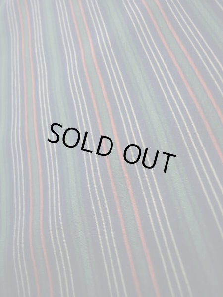 画像7: J1014H Mint  単衣 女性用着物  化繊 ダークな  グリーン(緑), 縞 【中古】 【USED】 【リサイクル】 ★★★★☆ (7)