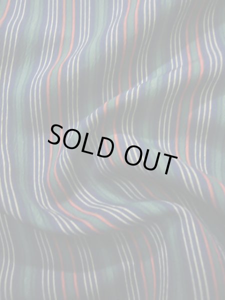 画像9: J1014H Mint  単衣 女性用着物  化繊 ダークな  グリーン(緑), 縞 【中古】 【USED】 【リサイクル】 ★★★★☆ (9)