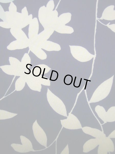 画像8: J1014K  小紋 女性用着物  シルク(正絹)   青, 花 【中古】 【USED】 【リサイクル】 ★★★★☆ (8)