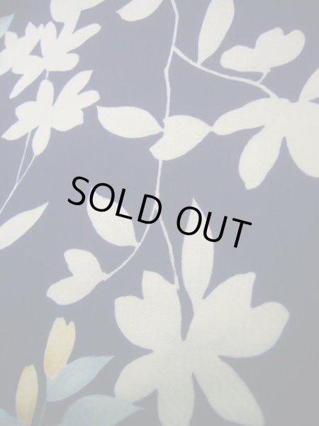 画像11: J1014K  小紋 女性用着物  シルク(正絹)   青, 花 【中古】 【USED】 【リサイクル】 ★★★★☆ (11)