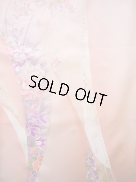 画像5: J1014M Mint  小紋 女性用着物  シルク（正絹） 甘い  ピンク, 花 【中古】 【USED】 【リサイクル】 ★★★★☆ (5)