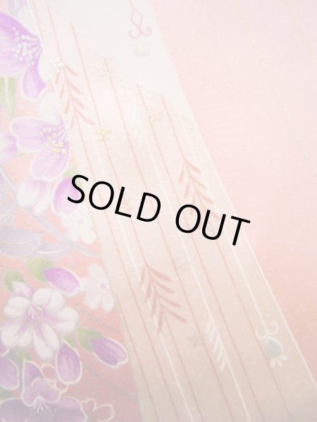 画像11: J1014M Mint  小紋 女性用着物  シルク（正絹） 甘い  ピンク, 花 【中古】 【USED】 【リサイクル】 ★★★★☆ (11)