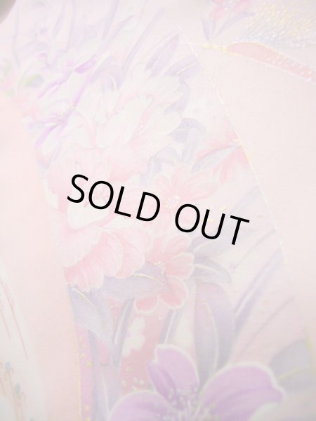 画像13: J1014M Mint  小紋 女性用着物  シルク（正絹） 甘い  ピンク, 花 【中古】 【USED】 【リサイクル】 ★★★★☆ (13)