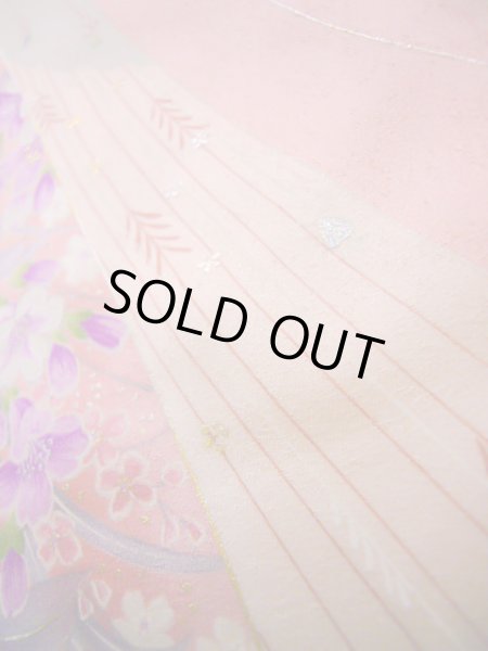 画像16: J1014M Mint  小紋 女性用着物  シルク（正絹） 甘い  ピンク, 花 【中古】 【USED】 【リサイクル】 ★★★★☆ (16)