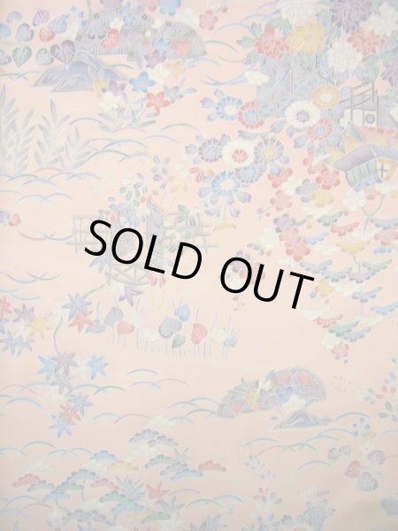 画像3: J1014P Mint  小紋 女性用着物  シルク（正絹） 淡い  ピンク, ぼたん 【中古】 【USED】 【リサイクル】 ★★★★★ (3)