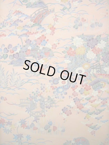 画像5: J1014P Mint  小紋 女性用着物  シルク（正絹） 淡い  ピンク, ぼたん 【中古】 【USED】 【リサイクル】 ★★★★★ (5)