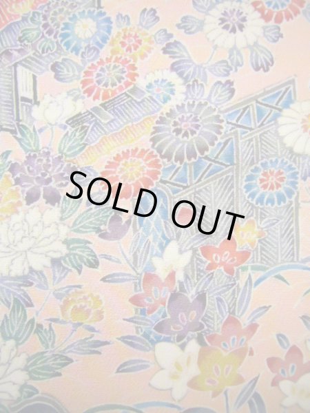 画像7: J1014P Mint  小紋 女性用着物  シルク（正絹） 淡い  ピンク, ぼたん 【中古】 【USED】 【リサイクル】 ★★★★★ (7)