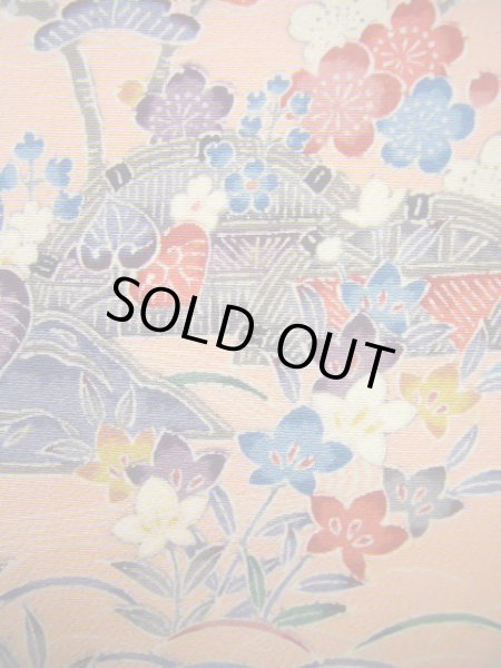 画像12: J1014P Mint  小紋 女性用着物  シルク（正絹） 淡い  ピンク, ぼたん 【中古】 【USED】 【リサイクル】 ★★★★★ (12)