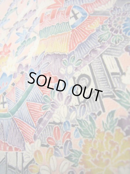 画像13: J1014P Mint  小紋 女性用着物  シルク（正絹） 淡い  ピンク, ぼたん 【中古】 【USED】 【リサイクル】 ★★★★★ (13)