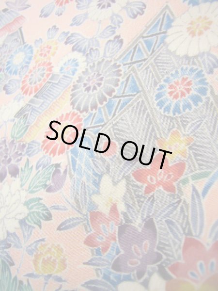 画像14: J1014P Mint  小紋 女性用着物  シルク（正絹） 淡い  ピンク, ぼたん 【中古】 【USED】 【リサイクル】 ★★★★★ (14)