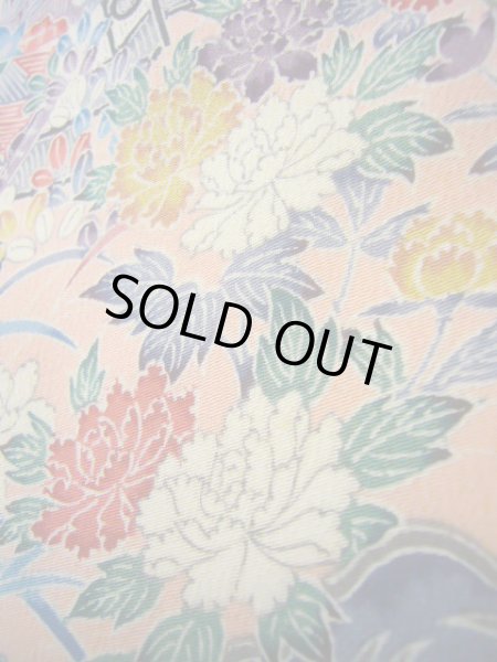 画像15: J1014P Mint  小紋 女性用着物  シルク（正絹） 淡い  ピンク, ぼたん 【中古】 【USED】 【リサイクル】 ★★★★★ (15)