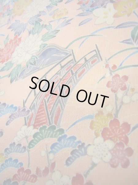 画像17: J1014P Mint  小紋 女性用着物  シルク（正絹） 淡い  ピンク, ぼたん 【中古】 【USED】 【リサイクル】 ★★★★★ (17)