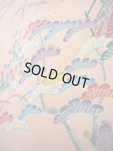 画像18: J1014P Mint  小紋 女性用着物  シルク（正絹） 淡い  ピンク, ぼたん 【中古】 【USED】 【リサイクル】 ★★★★★ (18)