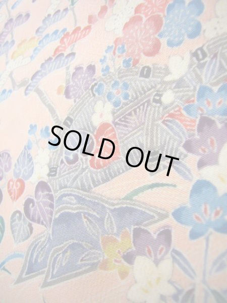 画像19: J1014P Mint  小紋 女性用着物  シルク（正絹） 淡い  ピンク, ぼたん 【中古】 【USED】 【リサイクル】 ★★★★★ (19)