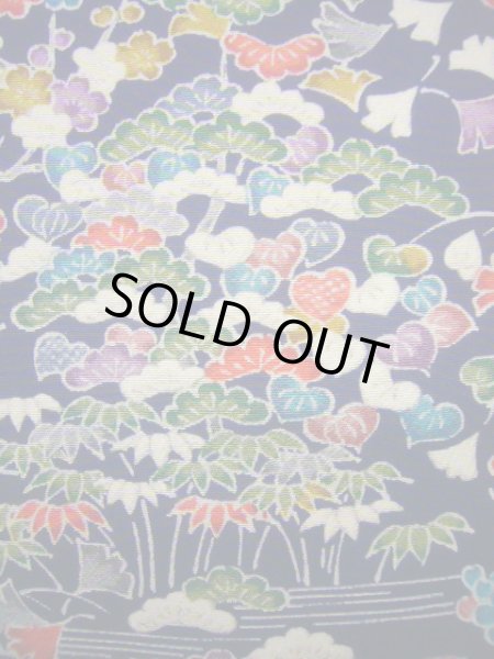 画像8: J1014T Mint  小紋 女性用着物  シルク（正絹） 深い  青, 菊 【中古】 【USED】 【リサイクル】 ★★★★☆ (8)