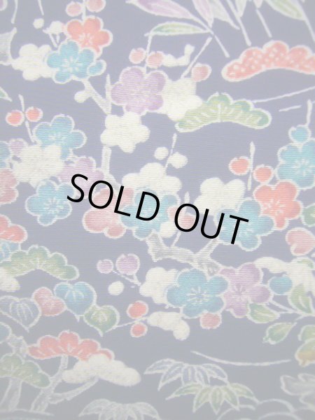 画像11: J1014T Mint  小紋 女性用着物  シルク（正絹） 深い  青, 菊 【中古】 【USED】 【リサイクル】 ★★★★☆ (11)