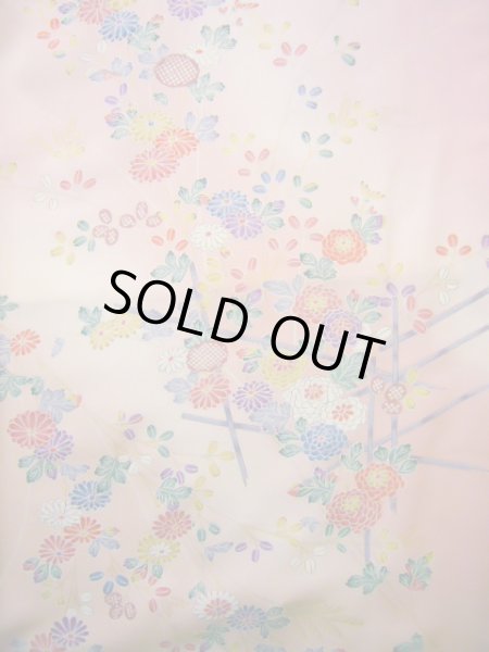 画像4: J1014W  小紋 女性用着物 ススキ柄 シルク(正絹) 甘い  ピンク, 菊 【中古】 【USED】 【リサイクル】 ★★☆☆☆ (4)