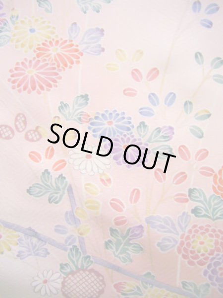 画像7: J1014W  小紋 女性用着物 ススキ柄 シルク(正絹) 甘い  ピンク, 菊 【中古】 【USED】 【リサイクル】 ★★☆☆☆ (7)