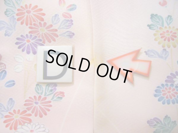 画像18: J1014W  小紋 女性用着物 ススキ柄 シルク(正絹) 甘い  ピンク, 菊 【中古】 【USED】 【リサイクル】 ★★☆☆☆ (18)