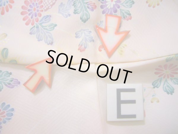 画像19: J1014W  小紋 女性用着物 ススキ柄 シルク(正絹) 甘い  ピンク, 菊 【中古】 【USED】 【リサイクル】 ★★☆☆☆ (19)