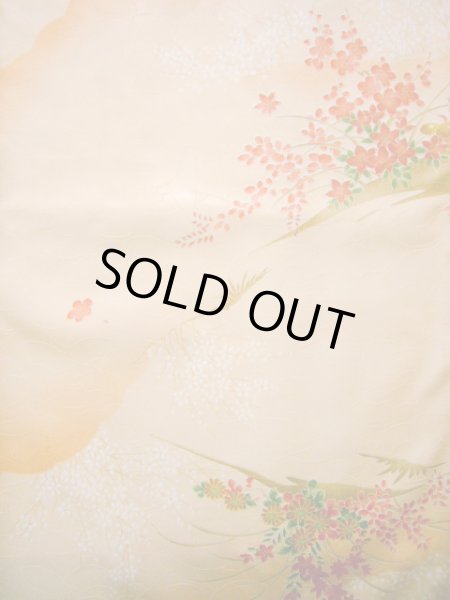 画像4: J1021G  小紋 女性用着物  化繊 淡い 薄い コーラル, ぼたん 【中古】 【USED】 【リサイクル】 ★★★★☆ (4)