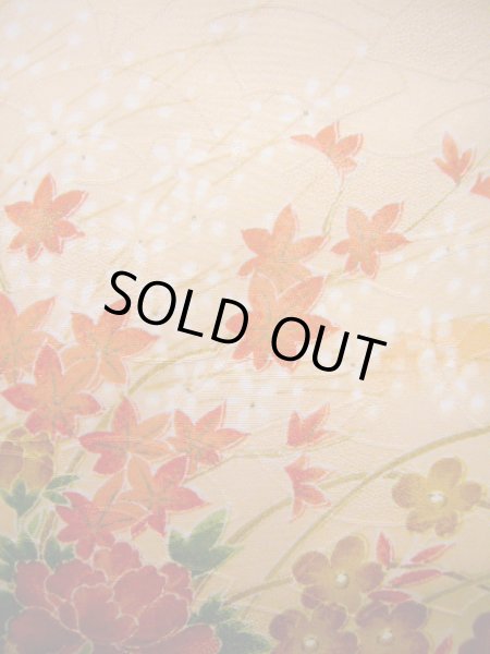 画像7: J1021G  小紋 女性用着物  化繊 淡い 薄い コーラル, ぼたん 【中古】 【USED】 【リサイクル】 ★★★★☆ (7)