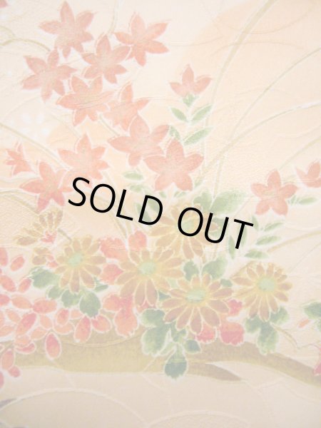 画像8: J1021G  小紋 女性用着物  化繊 淡い 薄い コーラル, ぼたん 【中古】 【USED】 【リサイクル】 ★★★★☆ (8)