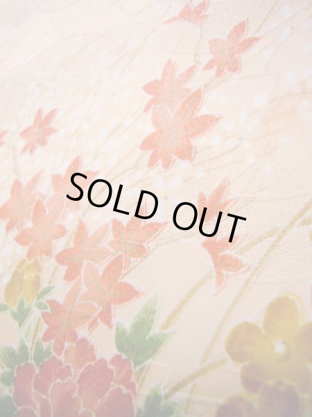 画像11: J1021G  小紋 女性用着物  化繊 淡い 薄い コーラル, ぼたん 【中古】 【USED】 【リサイクル】 ★★★★☆ (11)