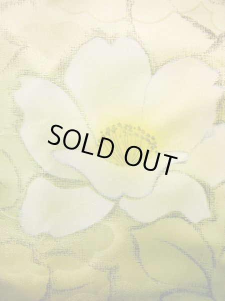 画像8: J1021O  小紋 女性用着物  化繊 薄い  山吹, 花 【中古】 【USED】 【リサイクル】 ★★★☆☆ (8)