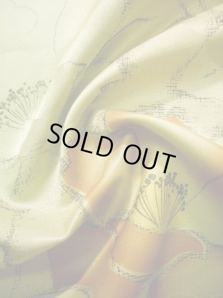 画像12: J1021O  小紋 女性用着物  化繊 薄い  山吹, 花 【中古】 【USED】 【リサイクル】 ★★★☆☆ (12)