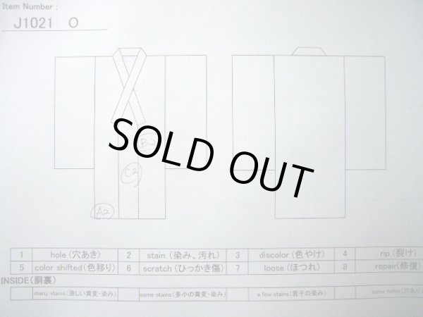 画像14: J1021O  小紋 女性用着物  化繊 薄い  山吹, 花 【中古】 【USED】 【リサイクル】 ★★★☆☆ (14)