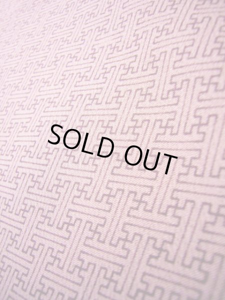 画像7: J1021V Mint  小紋 女性用着物  シルク(正絹) 淡い  ピンク, 紗綾形文 【中古】 【USED】 【リサイクル】 ★★★★☆ (7)