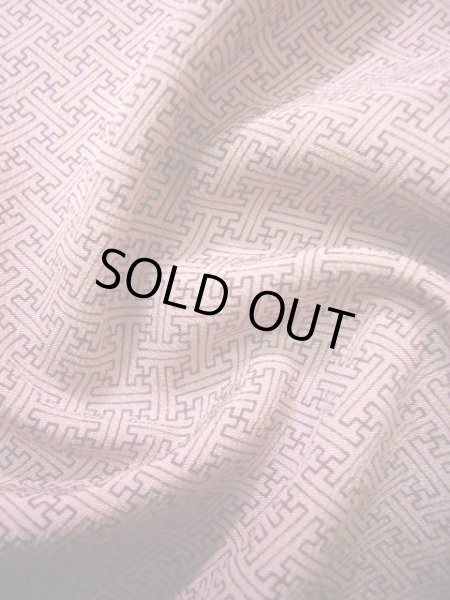 画像9: J1021V Mint  小紋 女性用着物  シルク(正絹) 淡い  ピンク, 紗綾形文 【中古】 【USED】 【リサイクル】 ★★★★☆ (9)