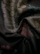 画像13: J1023B  大島紬 女性用着物 横双 シルク（正絹） 深い  ブラウン（茶色）, 花 【中古】 【USED】 【リサイクル】 ★★★☆☆ (13)