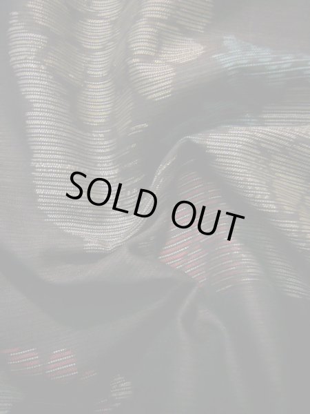 画像13: J1023B  大島紬 女性用着物 横双 シルク（正絹） 深い  ブラウン（茶色）, 花 【中古】 【USED】 【リサイクル】 ★★★☆☆ (13)