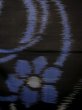 画像7: J1023C  大島紬 女性用着物 横双 シルク（正絹） 茶色がかった  黒, 花 【中古】 【USED】 【リサイクル】 ★★★☆☆ (7)