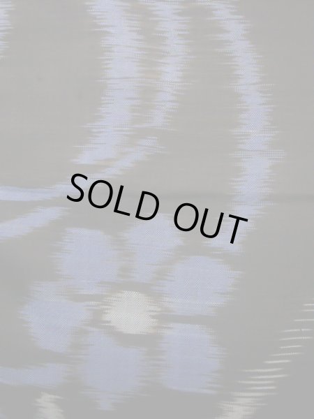 画像7: J1023C  大島紬 女性用着物 横双 シルク（正絹） 茶色がかった  黒, 花 【中古】 【USED】 【リサイクル】 ★★★☆☆ (7)