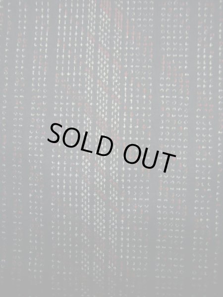 画像5: J1023H  大島紬 女性用着物 縦横絣 シルク（正絹）   オリーブ, 縞 【中古】 【USED】 【リサイクル】 ★★★★☆ (5)