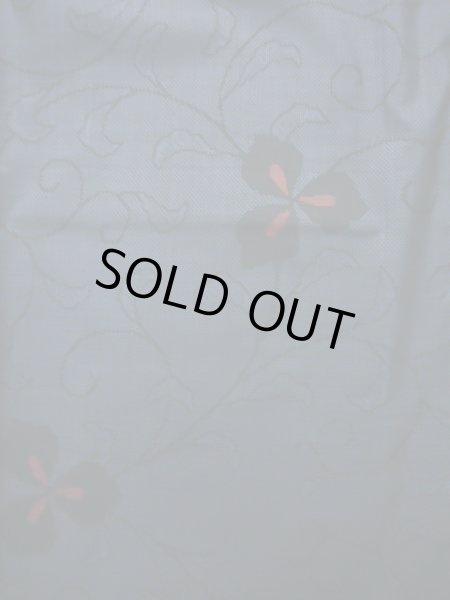 画像5: J1023P Mint  大島紬 女性用着物 縦横絣 シルク(正絹) 深い ヘザー(杢) ネイビー(紺), 花 【中古】 【USED】 【リサイクル】 ★★★★★ (5)