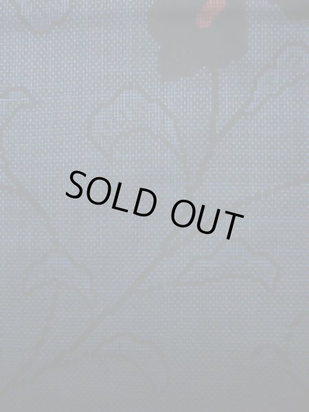 画像7: J1023P Mint  大島紬 女性用着物 縦横絣 シルク(正絹) 深い ヘザー(杢) ネイビー(紺), 花 【中古】 【USED】 【リサイクル】 ★★★★★ (7)