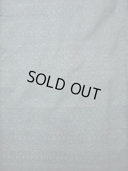 画像4: J1023S  大島紬 女性用着物 縦横絣 シルク(正絹) ヘザー(杢)  グリーン(緑), 幾何学模様 【中古】 【USED】 【リサイクル】 ★☆☆☆☆ (4)