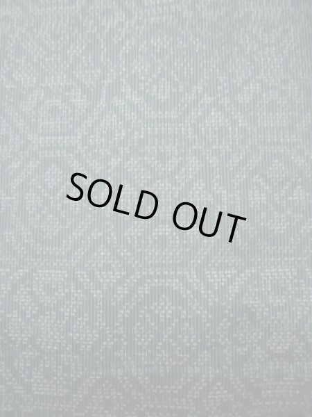 画像5: J1023S  大島紬 女性用着物 縦横絣 シルク(正絹) ヘザー(杢)  グリーン(緑), 幾何学模様 【中古】 【USED】 【リサイクル】 ★☆☆☆☆ (5)