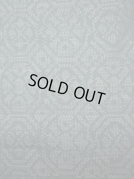 画像6: J1023S  大島紬 女性用着物 縦横絣 シルク(正絹) ヘザー(杢)  グリーン(緑), 幾何学模様 【中古】 【USED】 【リサイクル】 ★☆☆☆☆ (6)